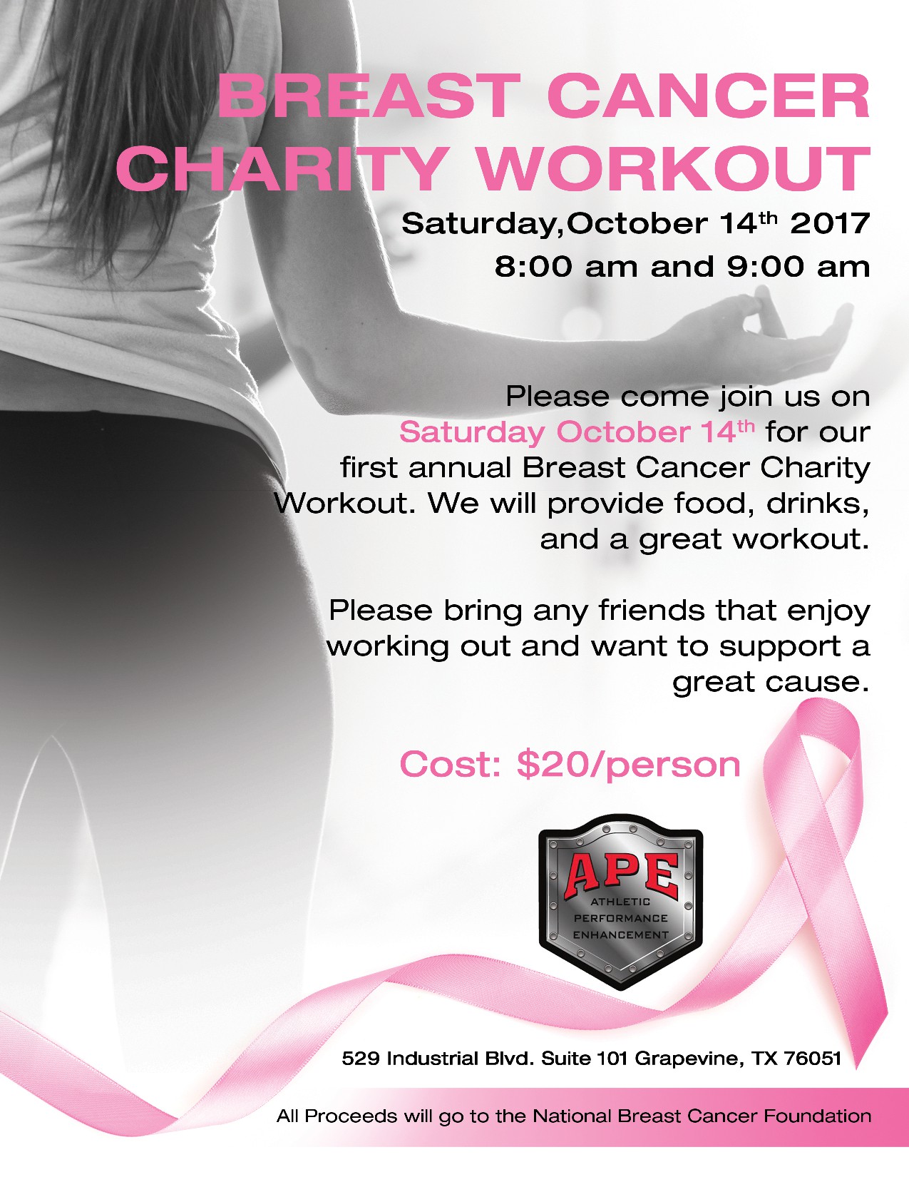 Breast Cancer Charity Workout Flyer