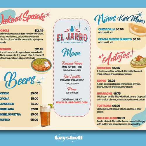 El Jarro Menu Design Entry