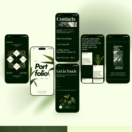 Vireo/ Corporate website design ( Mobile version+ Poster)
