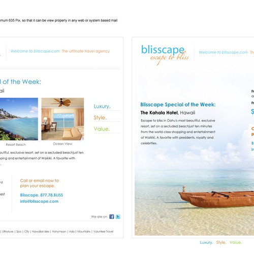 Web design of a travel company