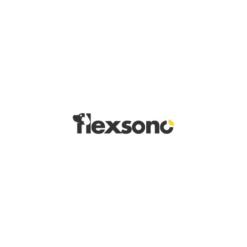 Negative space logo design for flexsono