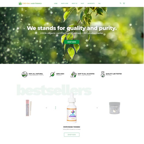 web page design concept for CBD online store