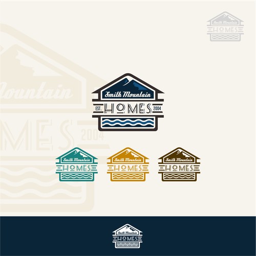 Vintage logo concept for smith mountain homes