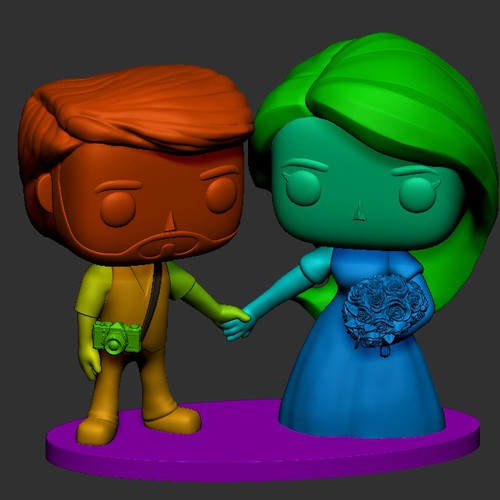 statue for wedding cake top - funko style