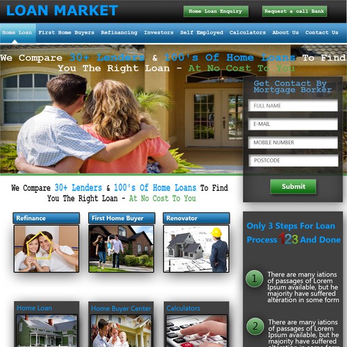 Create a lead generating website for Loan Market (Mortgage Broker)