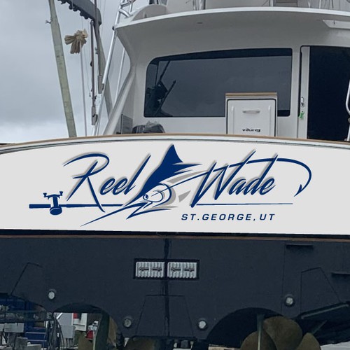 Marlin fishing charter boat logo