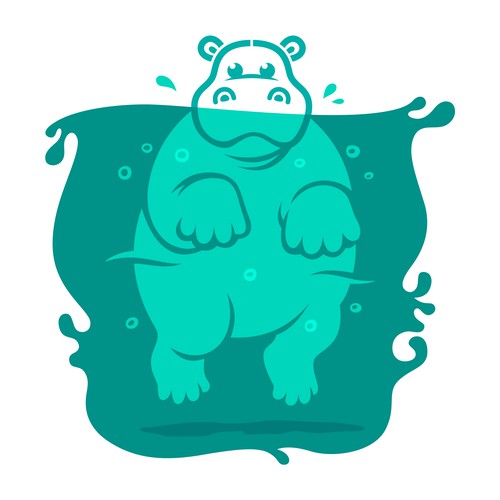 Hippo in water