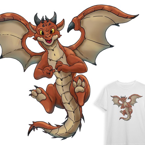 Dragon character for kid tshirt