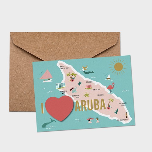 Bath Bomb Greeting Card for Aruba