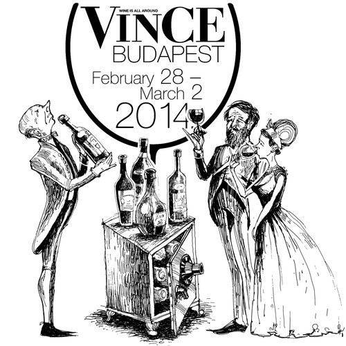 Create a suberb image advertisment for VinCE Budapest Wine Show!