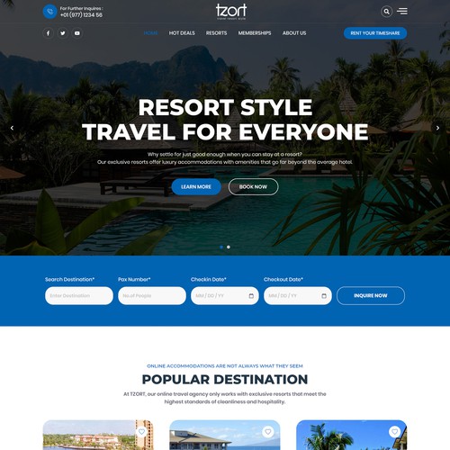  Looking for a Fresh Travel and Resort Style Web Design