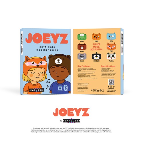 JOEYZ soft kids headphones box
