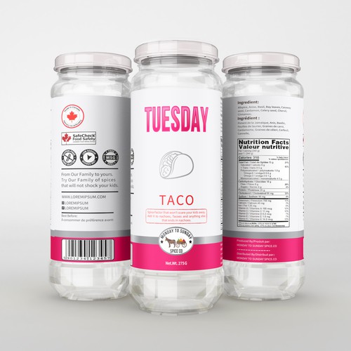 Jar packaging label Design