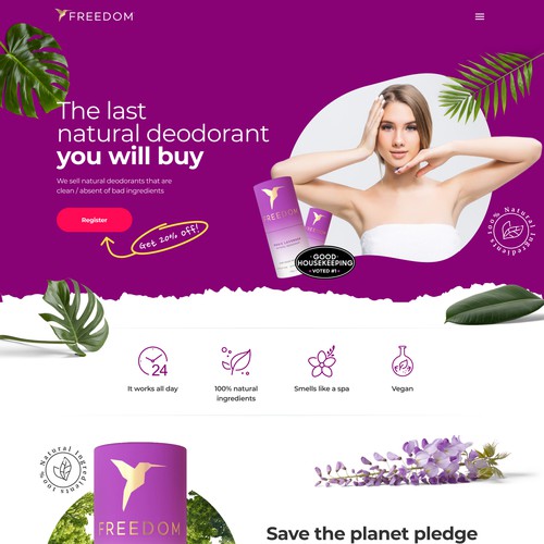 Website for Freedom Deodorant