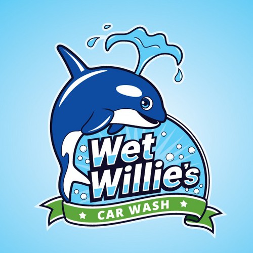 Fun Whale logo for Car Wash Company