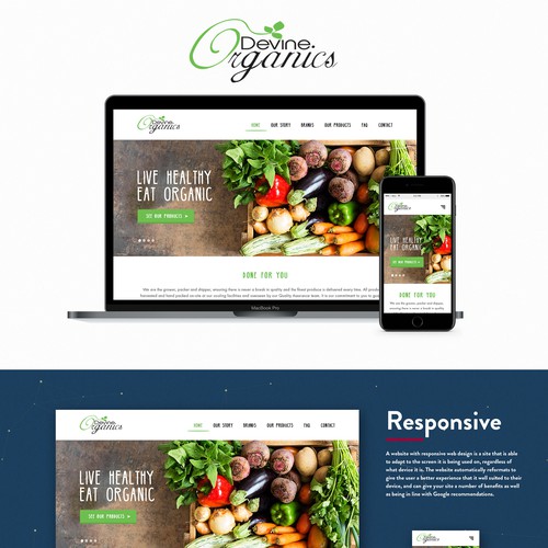 Concept for organic products page