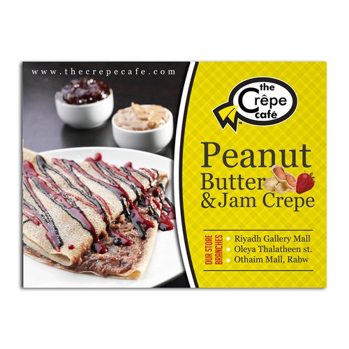 Design for promotional crepe "Peanut butter & Jam Crepe"