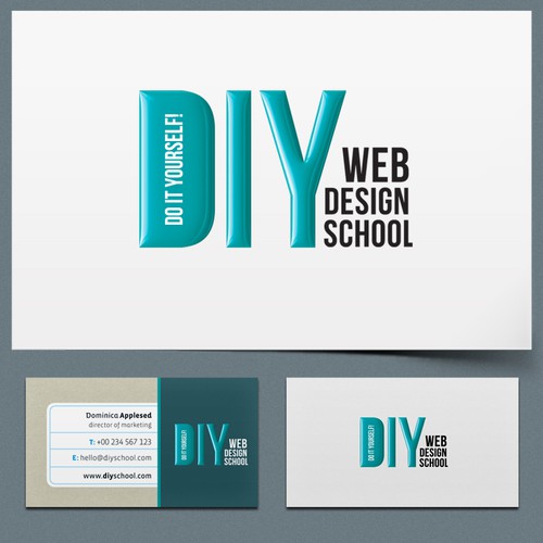 Create the next logo and business card for DIY Web Design School