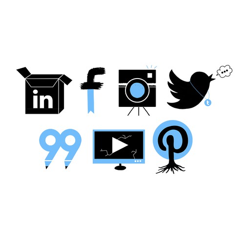 social media icon set