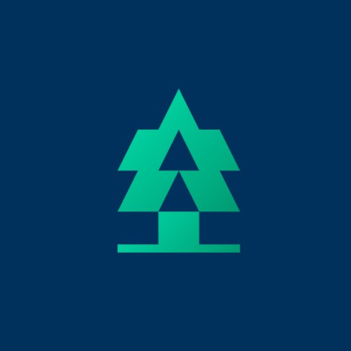 Abstract and geometric pine tree