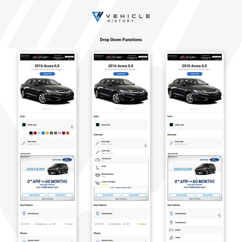 Vehicle History Mobile Trim Page