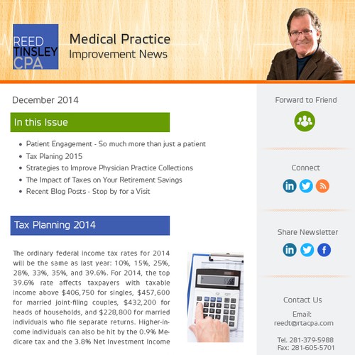 Email Newsletter Design for CPA Servicing Medical Practices