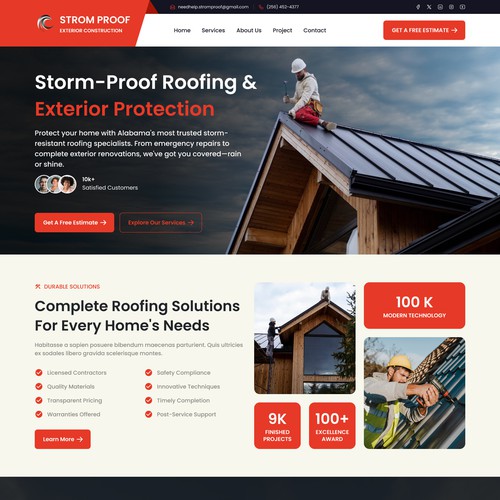 High-Converting Roofing & Exterior Construction Landing Page Design