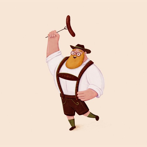 German man cartoon illustration