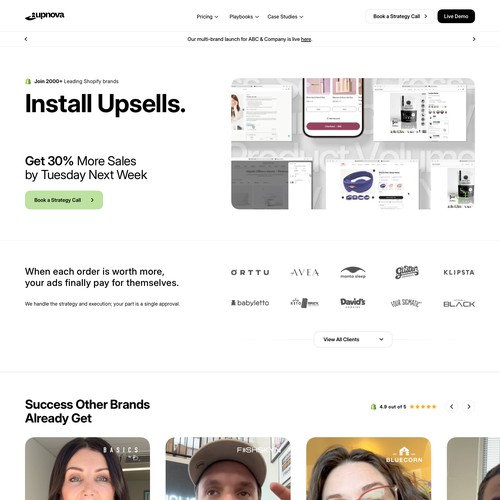 Design a premium eCom SaaS website