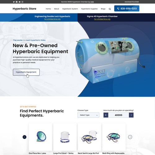Website design for Healthcare Equipments