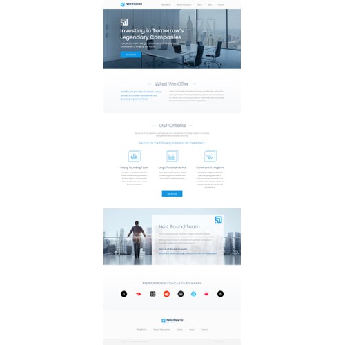 Web design of 'Next round capital'.