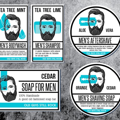 Labels for mens beatuy products