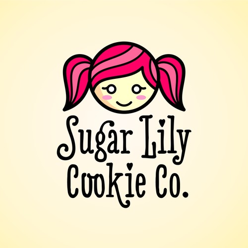 Create a fun vintage illustration for Sugar Lilly Cookie Co