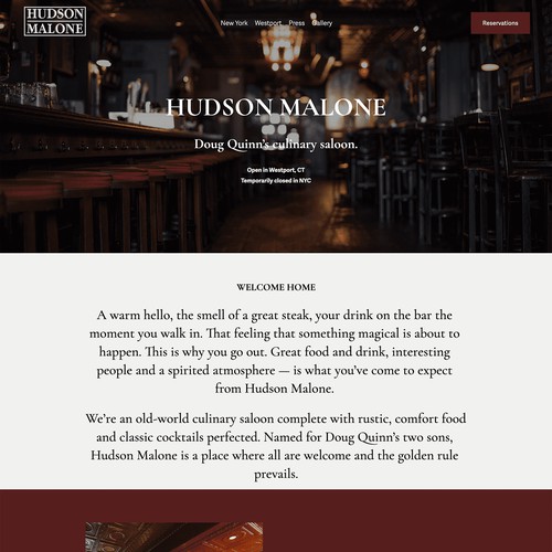 Site for a cool and classic New York joint , Hudson Malone