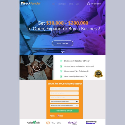 landing page