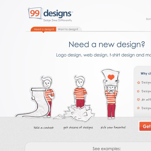 99 designs web redesign