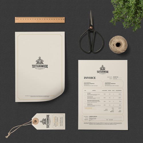 Vintage Stationery Concept for Textilschmiede