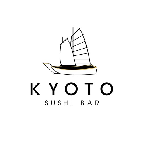Simple logo for KYOTO sushi bar