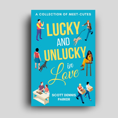 a Book Cover for a Romance Meet-Cute Collection