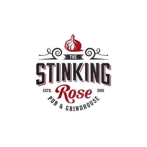 Logo Design for The Stinking Rose Pub & Grind House