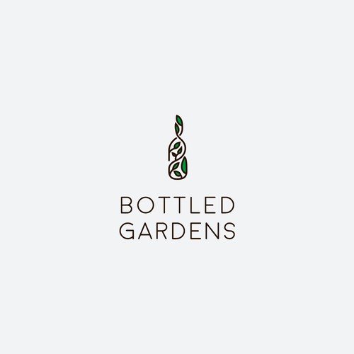 Eye catching nature-y logo for Bottled Gardens essential oil company!