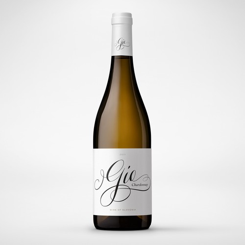 Elegant script lettering for Slovenain wine label
