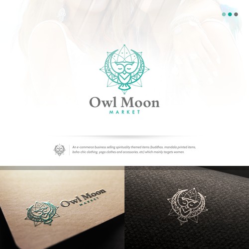 Sophisticated Bohemian themed Logo for Owl Moon Market