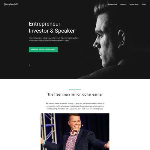 Personal Website Design for Steven Bransfield