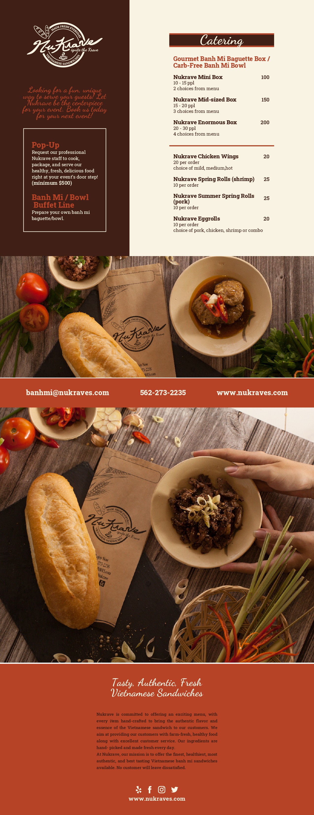 nukrave menu design
