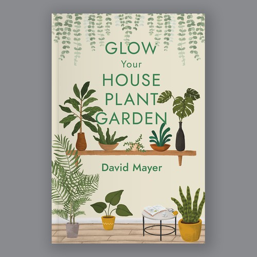 Book Cover concept for house plant gardening