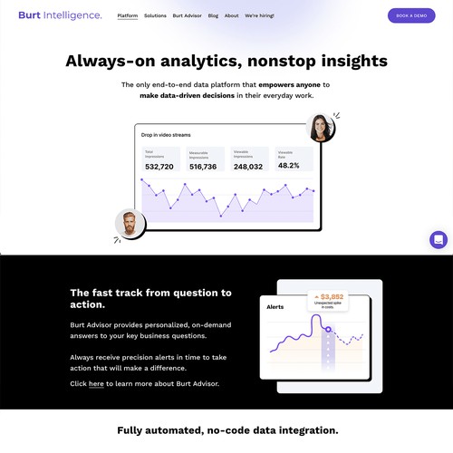 Burt Intelligence site development in Squarespace