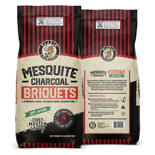 Charcoal Briquets Packaging Design.