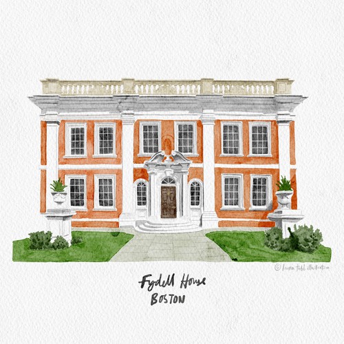 Watercolour Illustration Wedding Venue