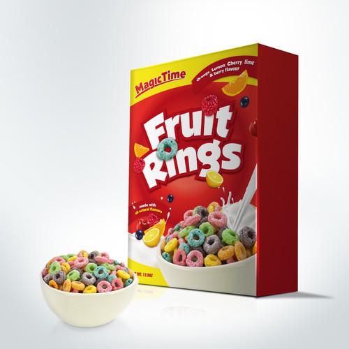 Breakfast Cereal box design label and box design concept  